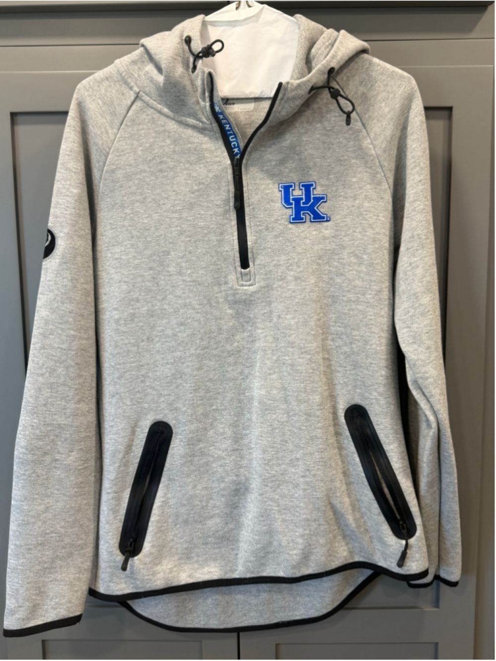 Women's Levelwear Verve Kentucky UK Quarter-Zip Hoodie Grey Blue Size L